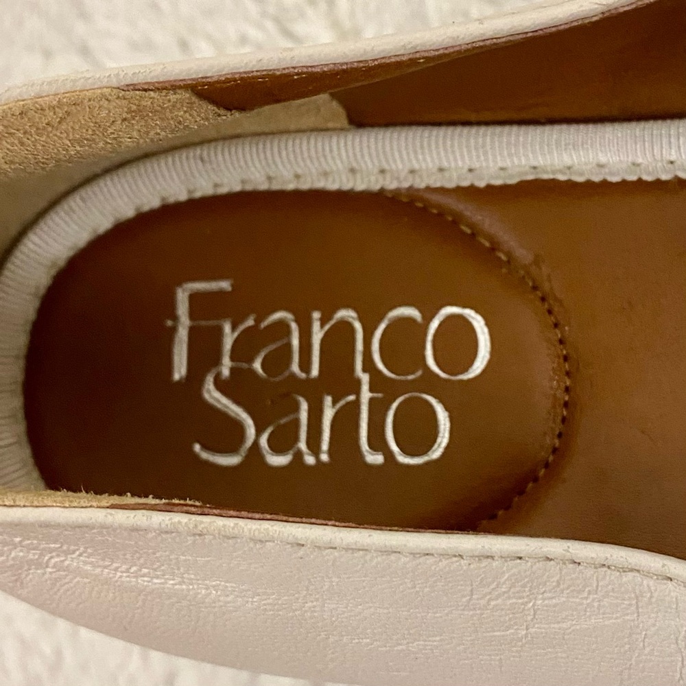Franco Sarto Beige Leather Slip-On Loafers - Picture 7 of 10
